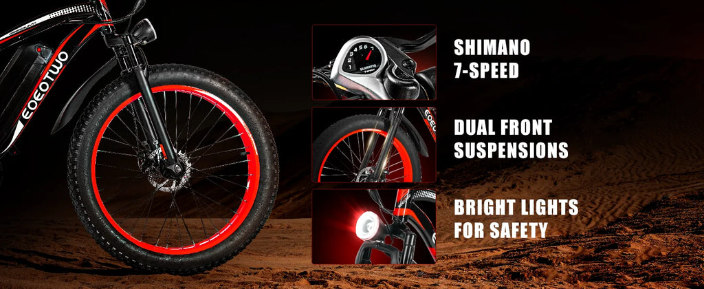 EOEOTWO 1500W Fat Tire Electric Bike for Adults 26"x4.0 All Terrain Ebike 34MPH Fast Mountain E-Bike 48V Long Range Snow Beach Bicycle
