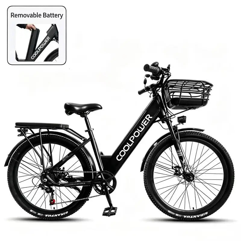 Adult E-Bike 48V 20Ah Battery 250W Road Electric Bicycle 26-Inch Tire City Ebike，Electric Bike
