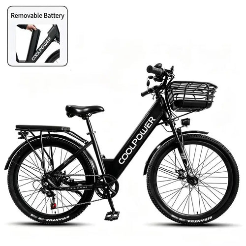 Adult E-Bike 48V 20Ah Battery 250W Road Electric Bicycle 26-Inch Tire City Ebike，Electric Bike