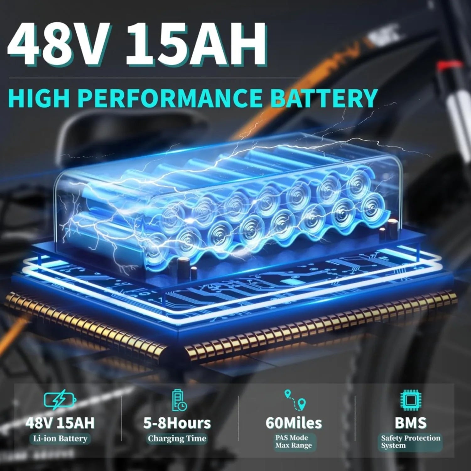 Electric Bike for Adults, 26" Commuter Ebikes, 2000W Peak Motor - 48V 15Ah Fast Mountain Bike, 7-Speed Gears, 20MPH, Customized