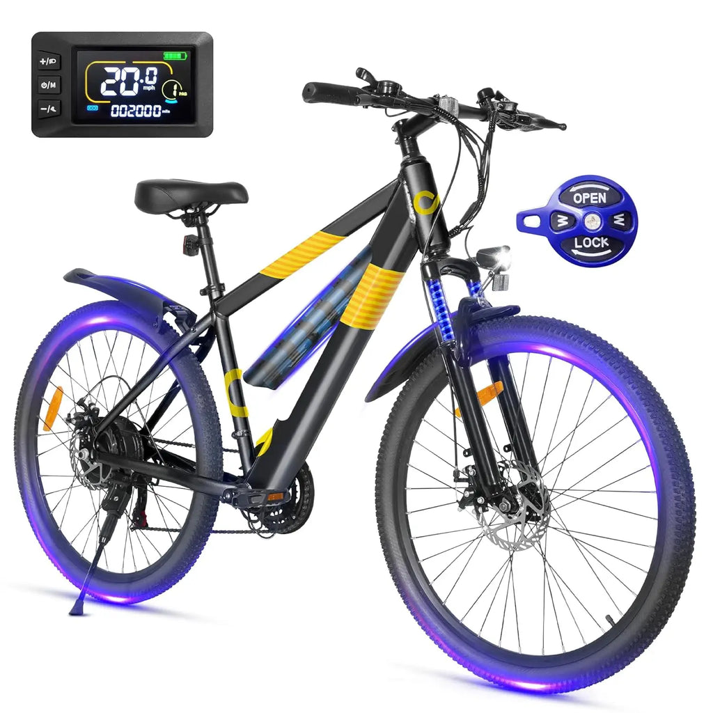 Electric Bike for Adults,26" E-Bike with 700W Peak Motor 21-Speed,Up to 50 Miles Removable Battery,Front Fork, Customized