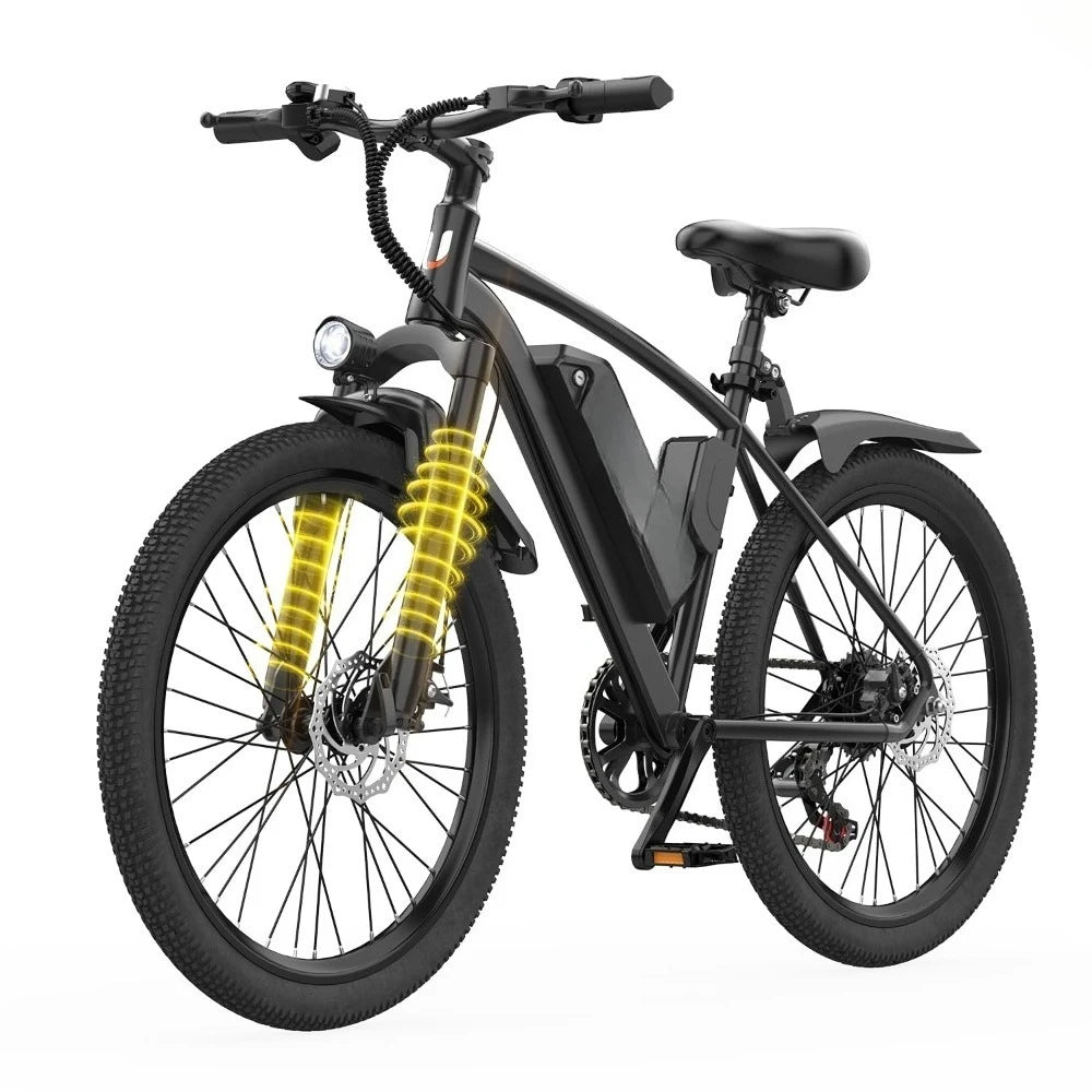 Q7 26" Electric Bike for Adults, 748W Peak Motor 22 MPH Mountain Ebike with 45 Miles Range & 36V 10AH Removable, Customized