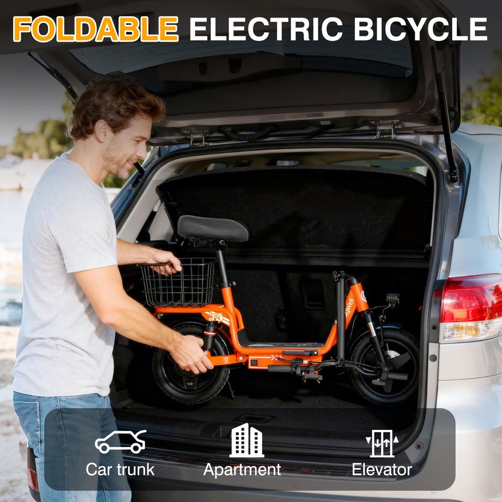 Bodywel T3 Folding Electric Scooter for Adults, 48V 13Ah Full Shock Foldable EScooter with Seat For Shopping and Commuting ebike