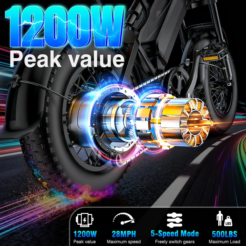 TREEOSOR 1 Year Warranty Adult Electric Bike 1000W Peak Motor Maximum Speed of 28 MPH, Electric Mountain Bike,E bike UL 2849