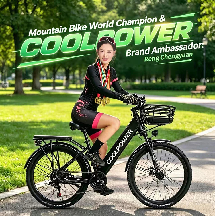 Adult E-Bike 48V 20Ah Battery 250W Road Electric Bicycle 26-Inch Tire City Ebike，Electric Bike