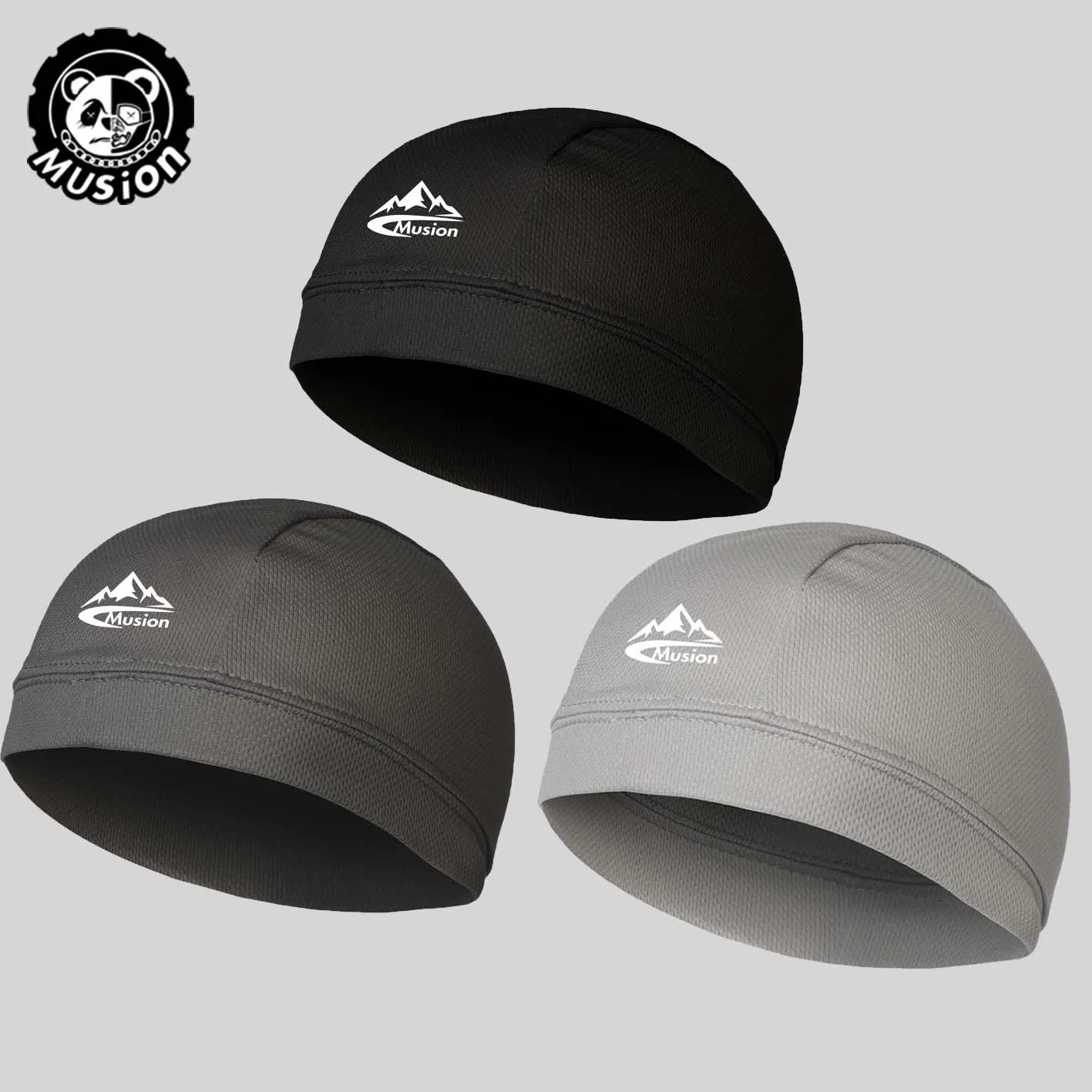 Musion Under Helmet Beanie Cap  Vented Sweat Absorbent Moisture Wicking for Men Cycling Motorcycle Riders