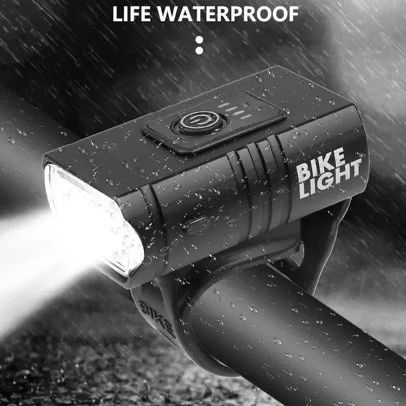 Front Bike Light USB Rechargeable Power Display Bicycle Led Light Waterproof Bicycle Headlight Flashlight Cycling Accessories