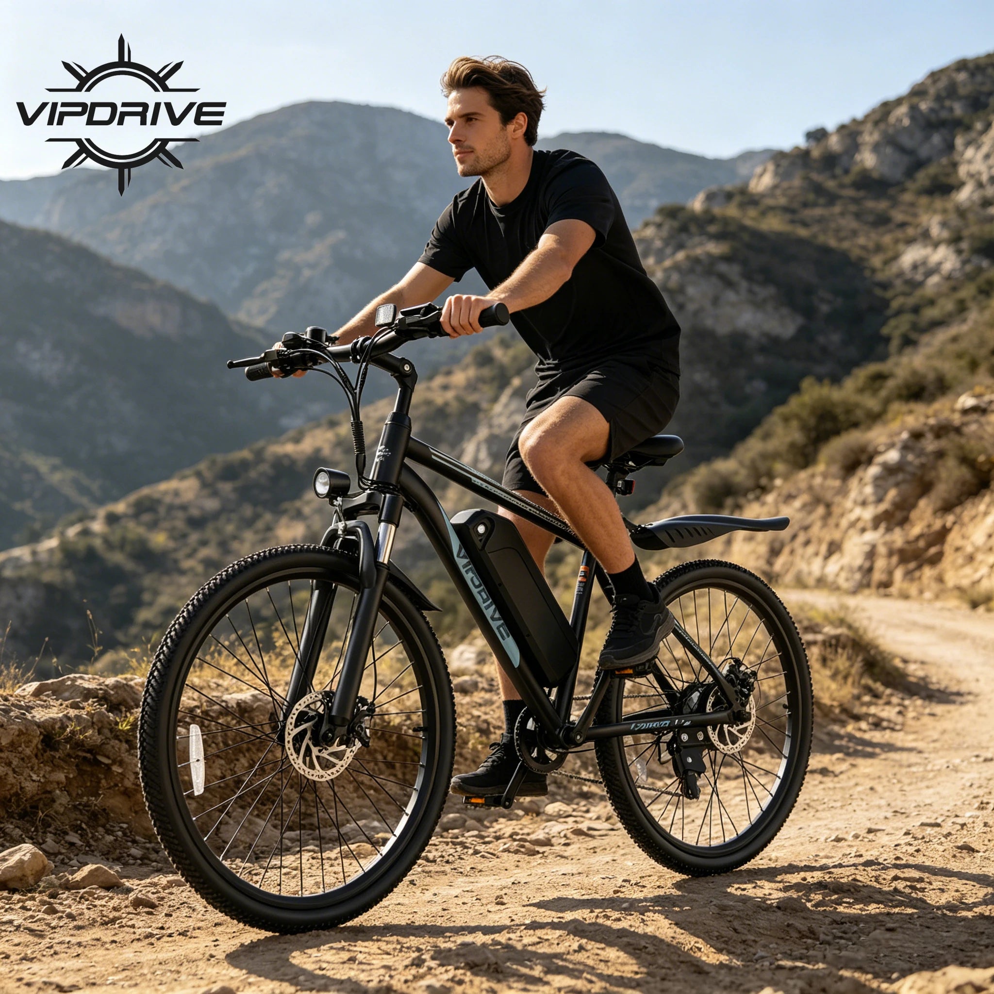 VIPDRIVE Defier 1.1 Adult Electric Bike, 750W Peak Motor, Electric Road Bicycle, 48V 7.8Ah Fatbike, 26", 20MPH Mountain Ebike