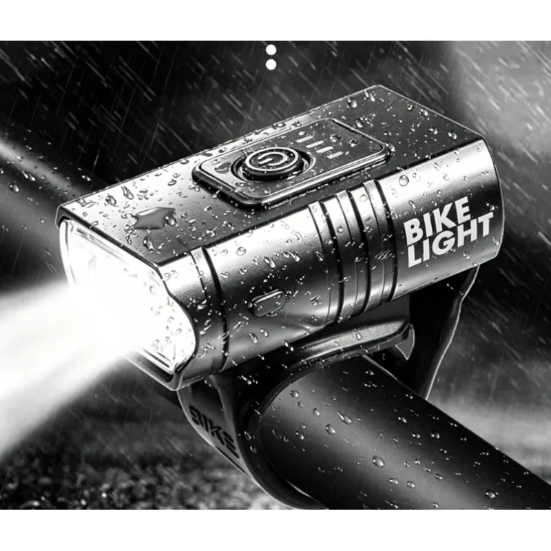 Front Bike Light USB Rechargeable Power Display Bicycle Led Light Waterproof Bicycle Headlight Flashlight Cycling Accessories