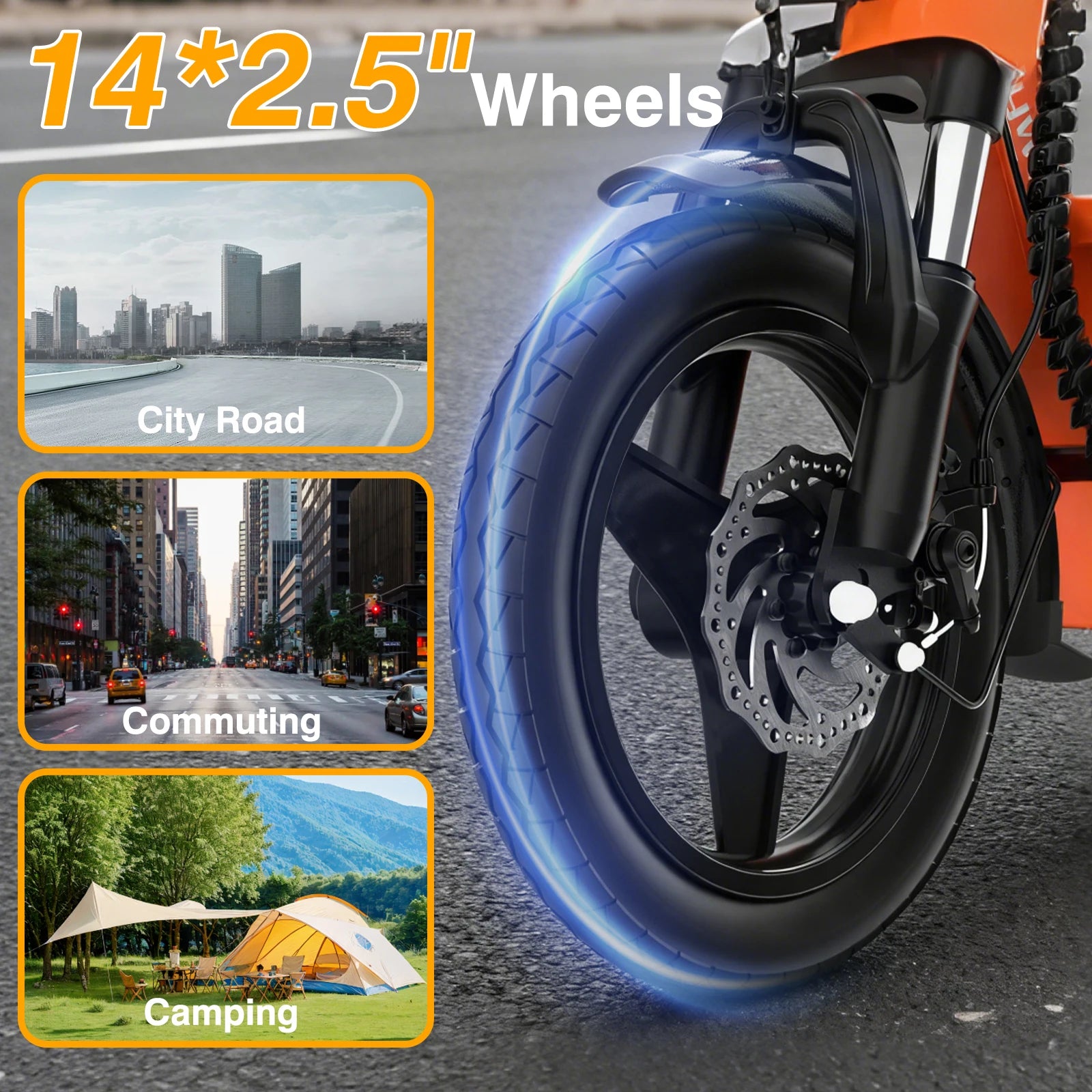 Bodywel T3 Folding Electric Scooter for Adults, 48V 13Ah Full Shock Foldable EScooter with Seat For Shopping and Commuting ebike