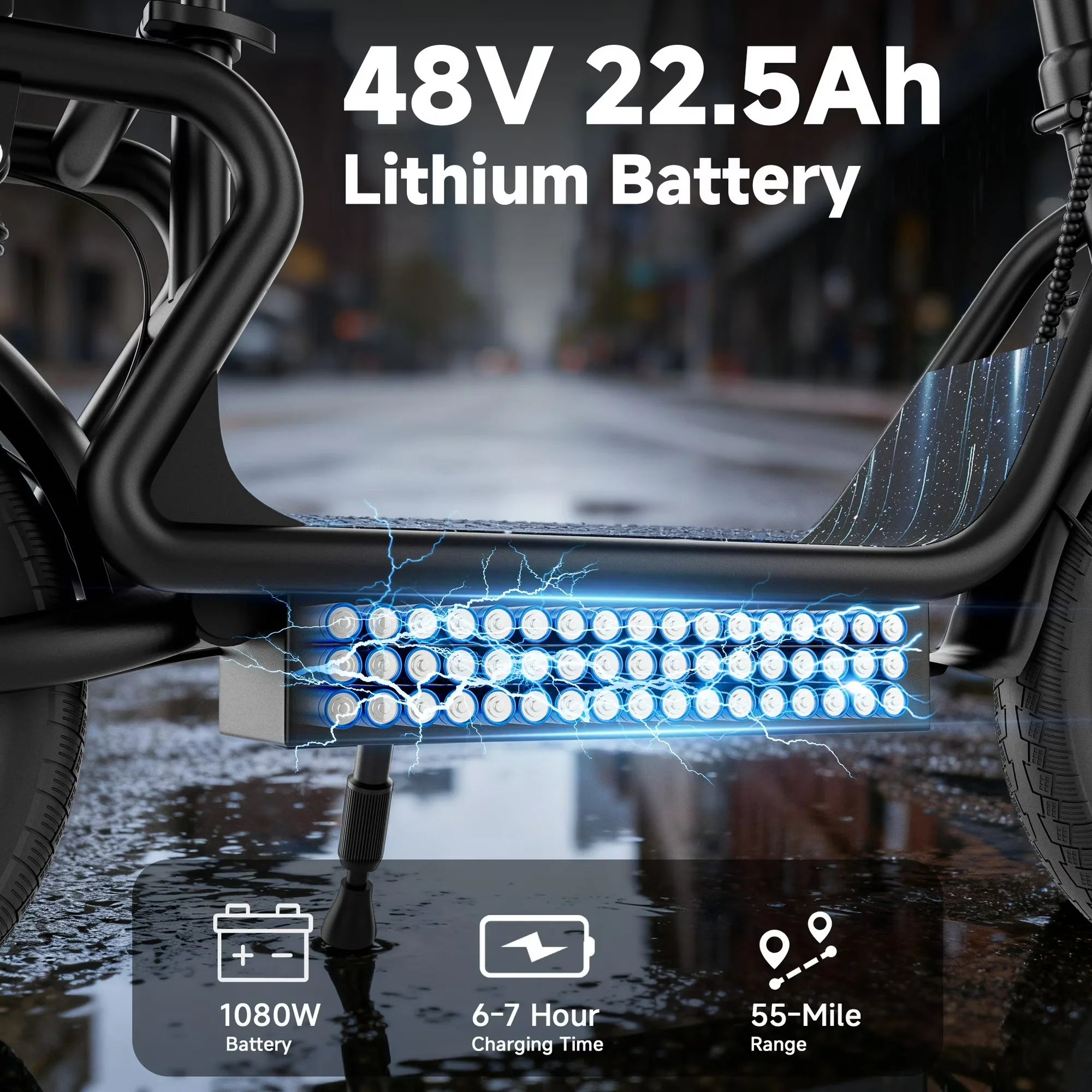 14'' Electric Scooter for Adults with Seat, 22MPH Top Speed, 48V 10.4Ah/22.5Ah Long-Range Battery, Up to 55 Miles, Dual Suspension, Foldable Design & Cargo Basket