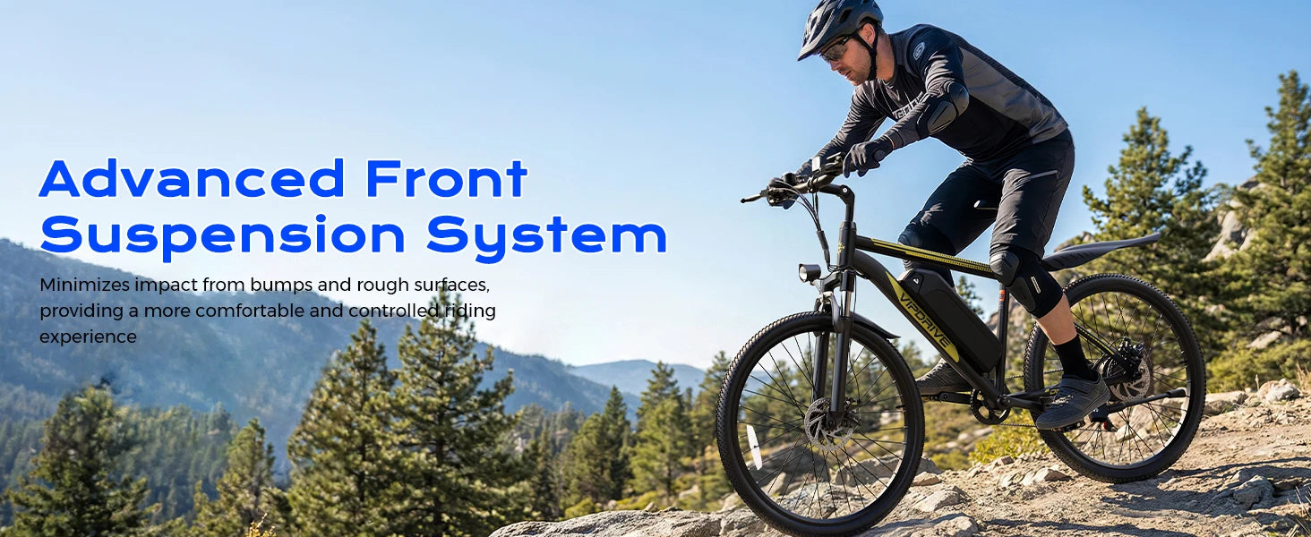 VIPDRIVE Defier 1.1 Adult Electric Bike, 750W Peak Motor, Electric Road Bicycle, 48V 7.8Ah Fatbike, 26", 20MPH Mountain Ebike