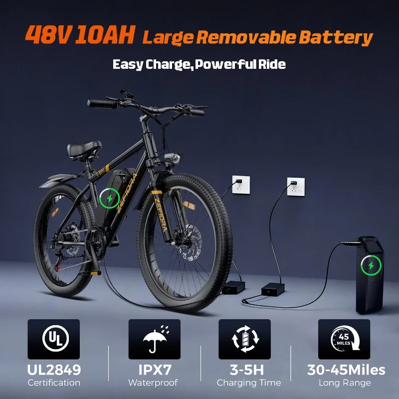 Cheap Electric Bicycle 1000w 14 26 Inch 30-50mph 48v 10ah 15ah Removable Battery,leading Manufacturer Ebike Electric Dirt Bike
