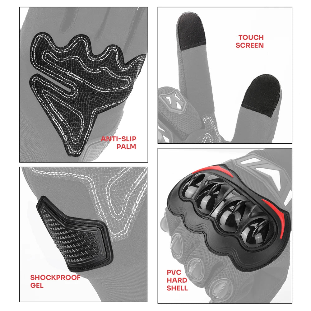KEMIMOTO Summer Motorcycle Gloves CE Riding Gloves Knuckle Touchscreen Motorbike Tactical Gloves For Dirt Bike Motocross ATV UTV