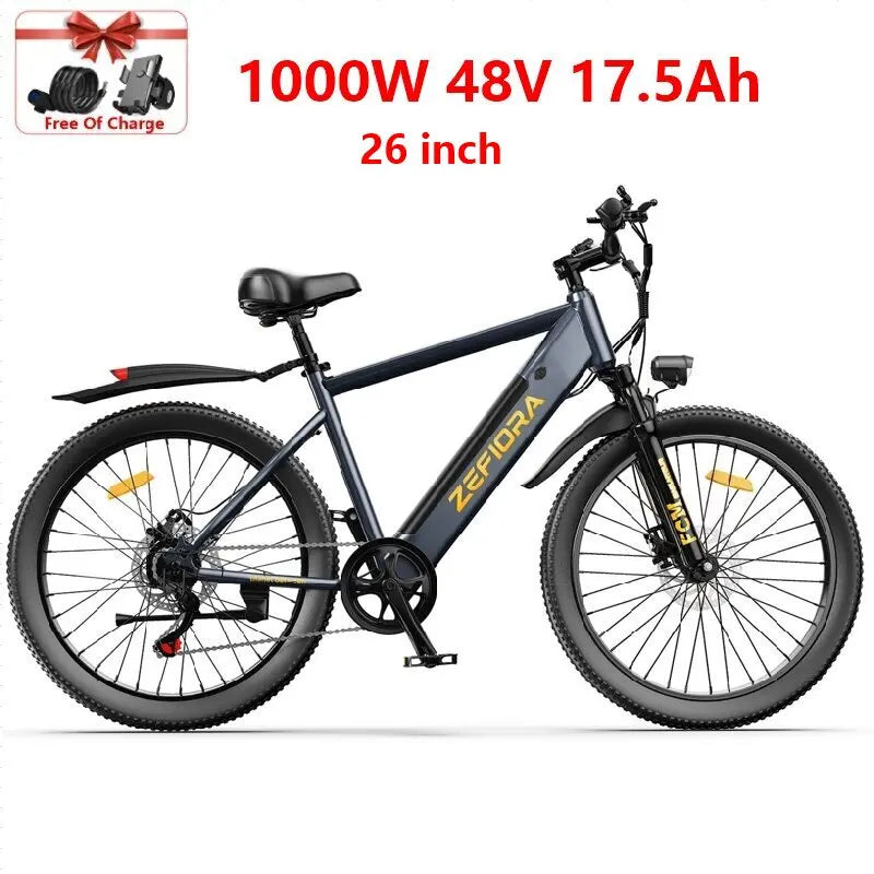 Ebike Electric Dirt Bicycle 1000w 14 26 Inch 30-50mph 48v 10ah 15ah 17.5a Removable Battery,factory Original Adult Electric Bike