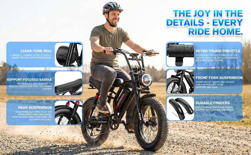20 Inch Wild Beast Ebike,Certified UL2849 45° Climbing Adjustable Front Brake Seat Factory Original Free Local Shipping