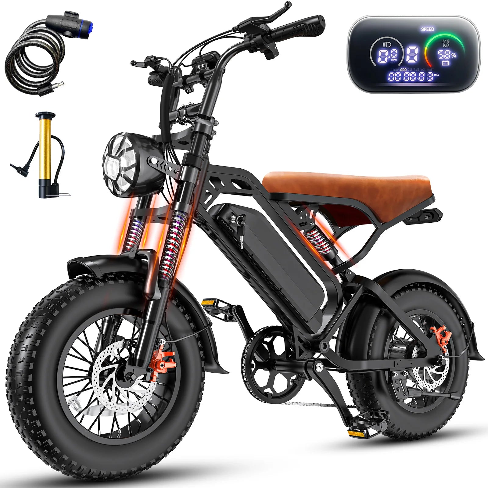 TREEOSOR 1 Year Warranty Adult Electric Bike 1000W Peak Motor Maximum Speed of 28 MPH, Electric Mountain Bike,E bike UL 2849