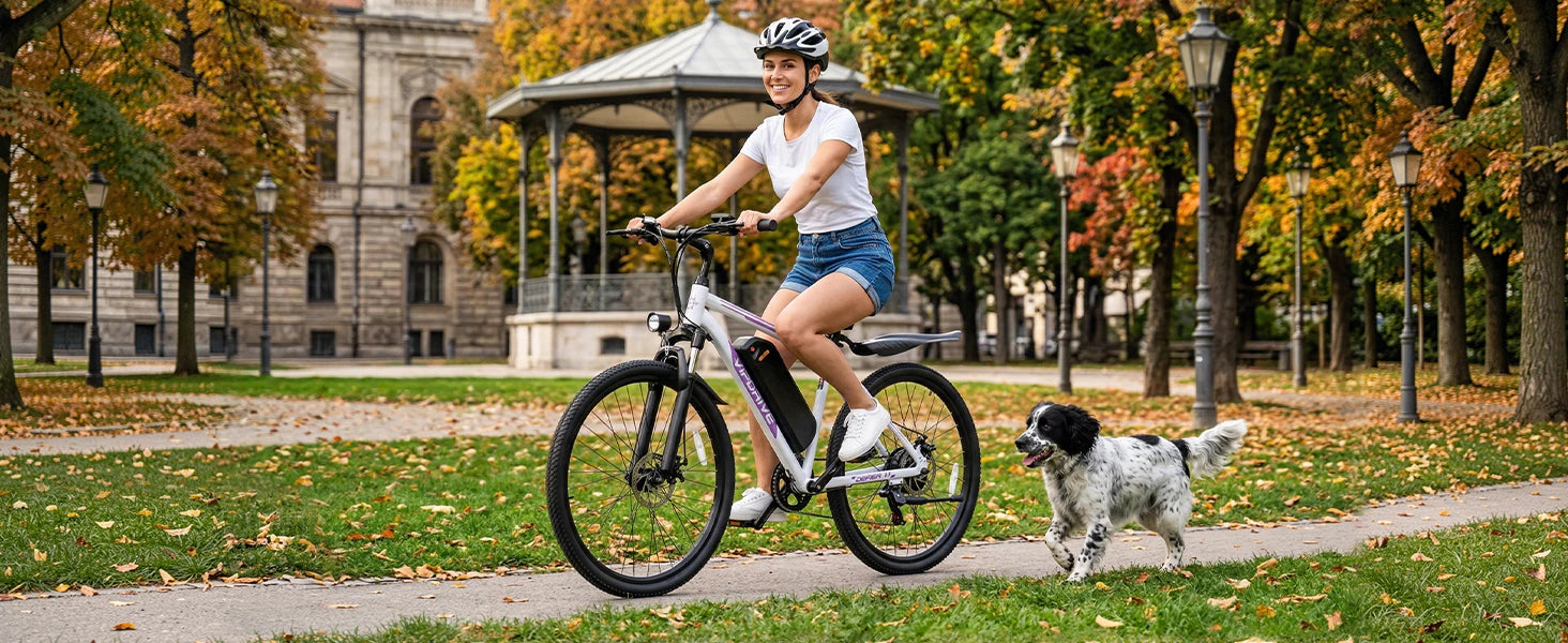 VIPDRIVE Defier 1.1 Adult Electric Bike, 750W Peak Motor, Electric Road Bicycle, 48V 7.8Ah Fatbike, 26", 20MPH Mountain Ebike