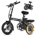 Folding Electric Bike for Adults: 750W Peak Motor, 20mph Speed, 36V 10.4Ah Battery, 20-40 Miles Range, 14'' Foldable Ebike for