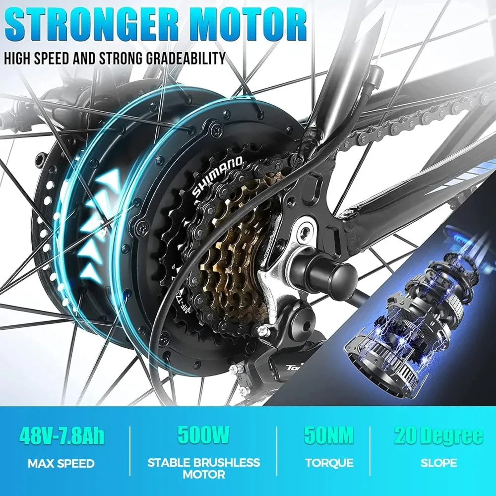 Adult Electric Mountain Bike 750W Motor 26 Inch Sunshine Ebike Customized 20-22mph Speed 55 Miles Range