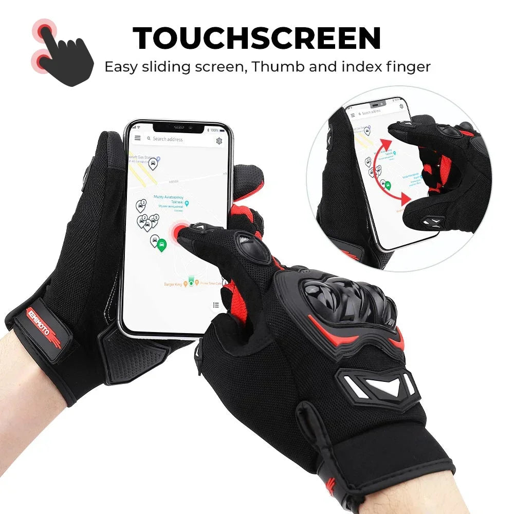 KEMIMOTO Summer Motorcycle Gloves CE Riding Gloves Knuckle Touchscreen Motorbike Tactical Gloves For Dirt Bike Motocross ATV UTV