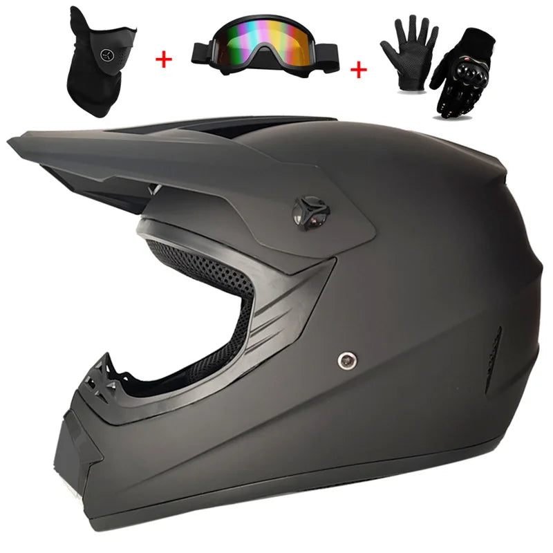 Motorcycle Youth Kids Child full Helmet Children Helmets Motocross Casco Moto Off-road Goggles Gloves Protective Cycling Casque
