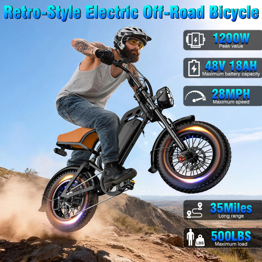 TREEOSOR 1 Year Warranty Adult Electric Bike 1000W Peak Motor Maximum Speed of 28 MPH, Electric Mountain Bike,E bike UL 2849